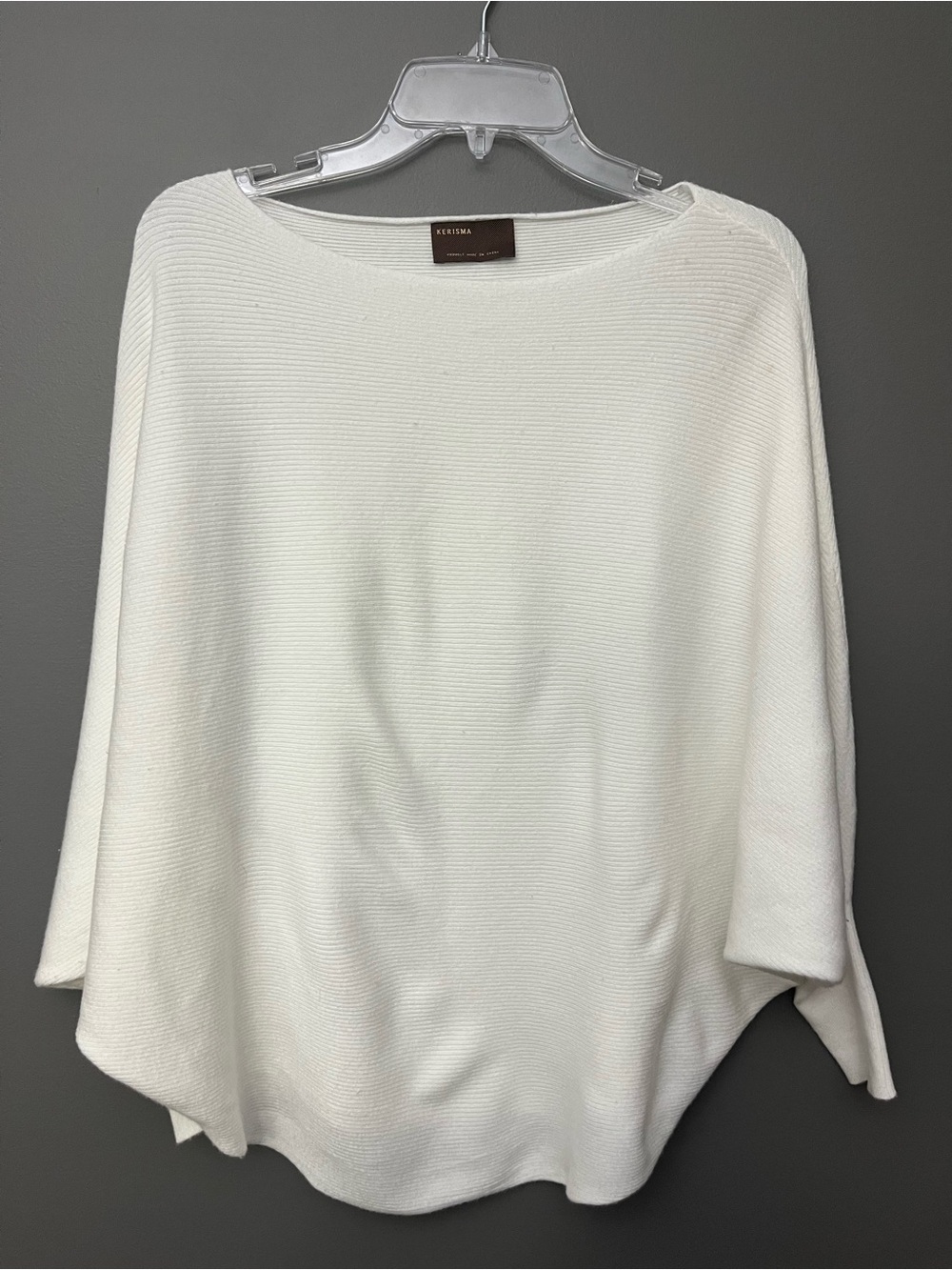 Kerisma Women’s White Ribbed Knit Poncho